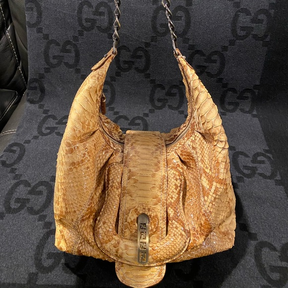 Rare Fendi Buckle Python Hobo Bag - Picture 3 of 9